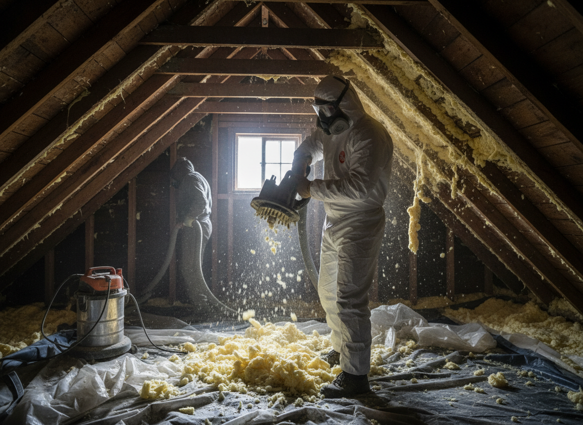 spray foam insulation removal in Telford